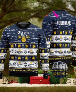 Personalized Name Corona Extra Beer 3D All Over Printed Ugly Christmas Sweater Christmas Gift For Family