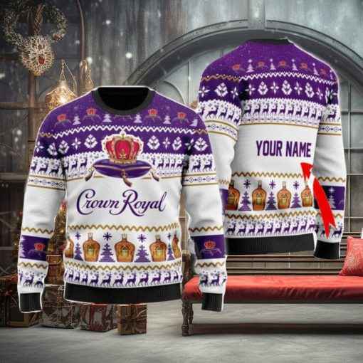 Personalized Name Crown Royal Holiday Ugly Christmas Sweater Christmas Gift Ideas