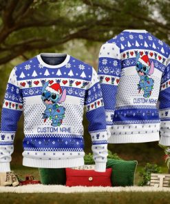 Personalized Name Cute Stitch Ugly Christmas Sweater Funny Christmas Gift