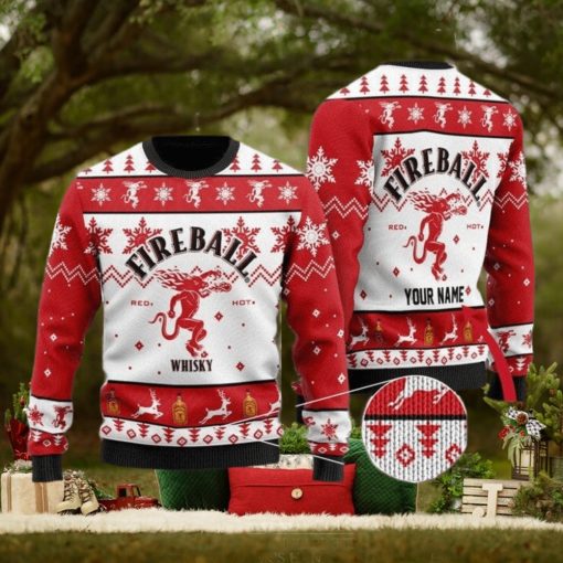 Personalized Name Fireball Christmas Gift Sweater All Over Print 3D Sweater