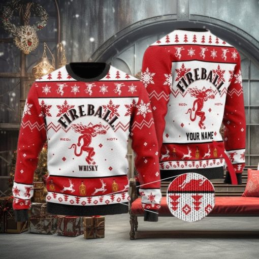 Personalized Name Fireball Christmas Gift Sweater All Over Print 3D Sweater