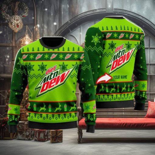 Personalized Name Mountain Dew Ugly Christmas Sweater Christmas Gift Ideas