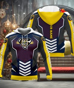 Personalized Name NBA Denver Nuggets Superman x Basketball Team Logo Hoodie Sweatshirt 3D