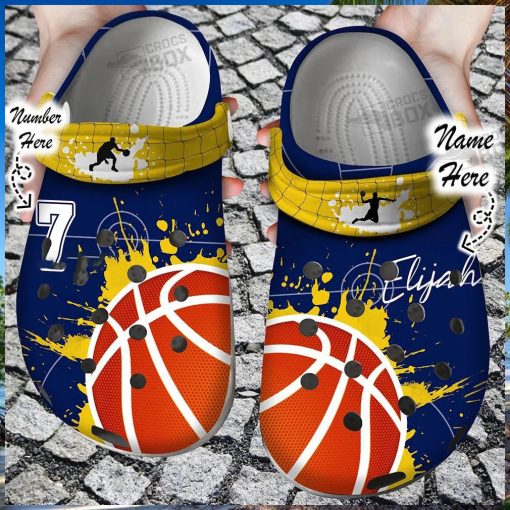 Personalized Name Number Basketball Crocs Clogs