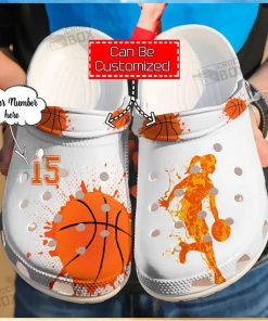 Personalized Name Number Girl Basketball Crocs