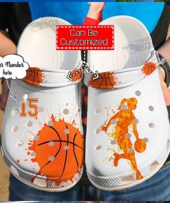 Personalized Name Number Girl Basketball Crocs