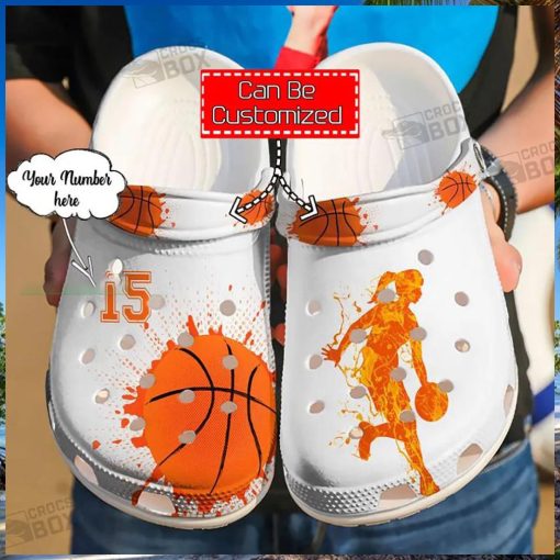 Personalized Name Number Girl Basketball Crocs