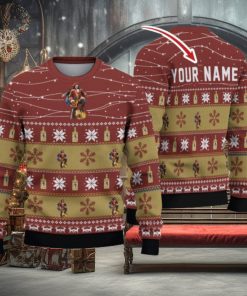 Personalized Name Twinkle Lights Captain Morgan Ugly Christmas Sweater Christmas Gift For Men And Womenư