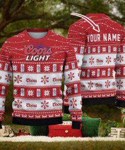 Personalized Name Twinkle Lights Coors Light Ugly Christmas Sweater Christmas Gift For Men And Women