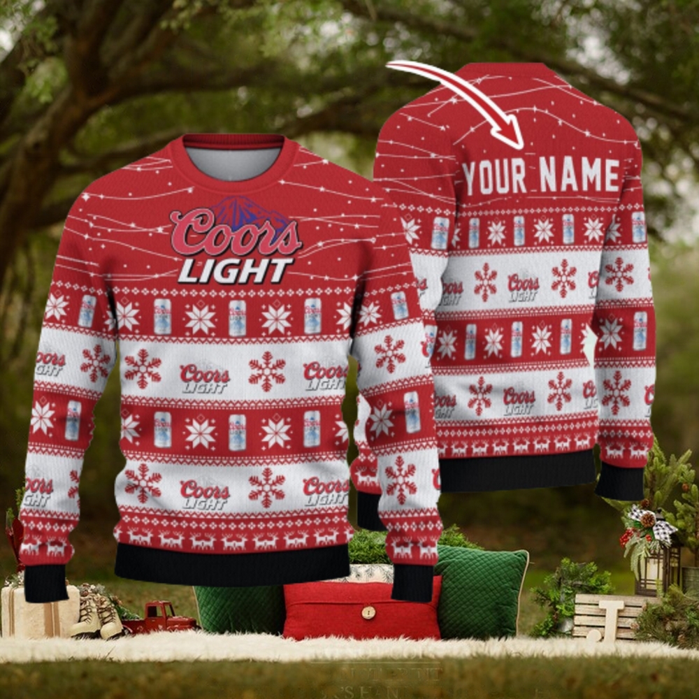 Personalized Name Twinkle Lights Coors Light Ugly Christmas Sweater Christmas Gift For Men And Women Personalized Name Twinkle Lights Coors Light Ugly Christmas Sweater Christmas Gift For Men And Women