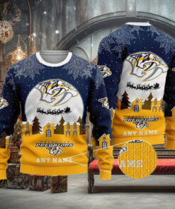 Personalized Nashville Predators Ugly Sweater for Funny Xmas Parties
