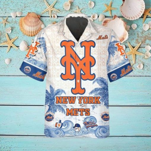 Personalized New York Mets Hawaiian Shirt, New York Mets Aloha Shirt, MLB Hawaiian Shirt