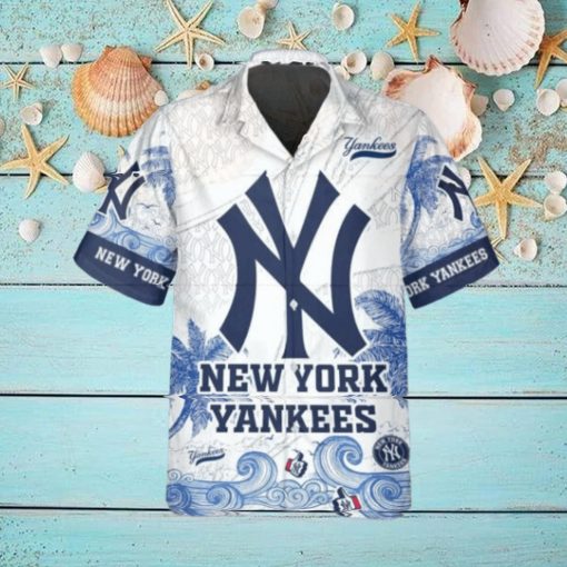 Personalized New York Yankees Hawaiian Shirt, NY Yankees Hawaiian Shirt, MLB Hawaiian Shirt