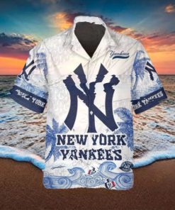 Personalized New York Yankees Hawaiian Shirt, NY Yankees Hawaiian Shirt, MLB Hawaiian Shirt