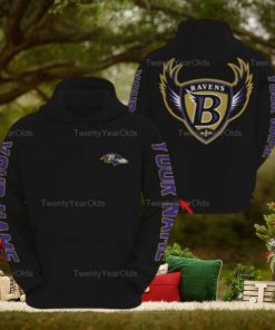 Personalized Nfl Baltimore Ravens Custom Name 3D All Over Print Hoodie Zipup Hoodie Sweatshirt Tshirt Football Gift