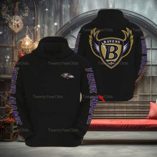 Personalized Nfl Baltimore Ravens Custom Name 3D All Over Print Hoodie Zipup Hoodie Sweathoodie, sweater, longsleeve, shirt v-neck, t-shirt Thoodie, sweater, longsleeve, shirt v-neck, t-shirt Football Gift