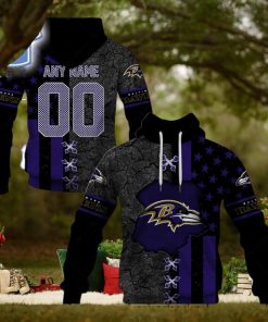 Personalized Nfl Baltimore Ravens Flag Special Design Hoodie T Shirt Zip Hoodie Sweatshirt