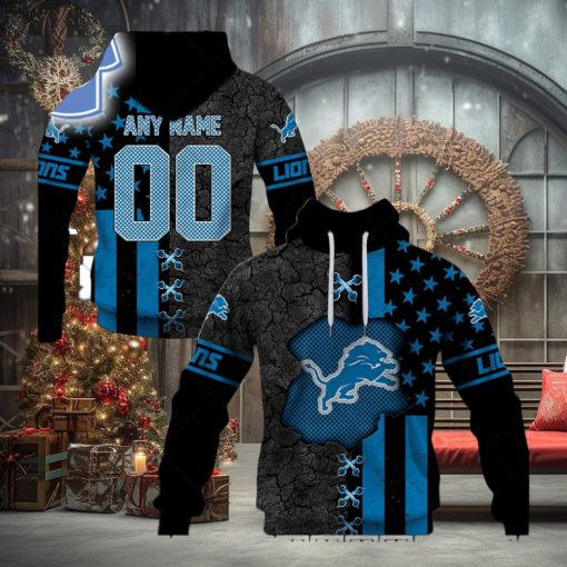 Personalized Nfl Detroit Lions Flag Special Design Hoodie T Shirt Zip Hoodie Sweathoodie, sweater, longsleeve, shirt v-neck, t-shirt