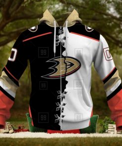 Personalized Nhl Anaheim Ducks Broken Mix Jersey Style Hoodie 3D