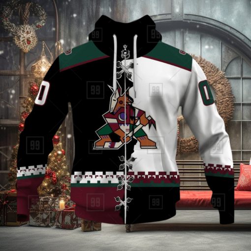 Personalized Nhl Arizona Coyotes Broken Mix Jersey Style Hoodie 3D