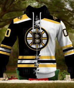 Personalized Nhl Boston Bruins Broken Mix Jersey Style Hoodie 3D