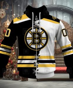 Personalized Nhl Boston Bruins Broken Mix Jersey Style Hoodie 3D