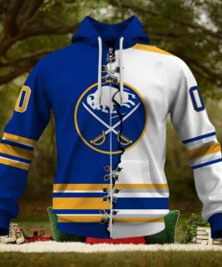 Personalized Nhl Buffalo Sabres Broken Mix Jersey Style Hoodie