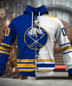 Personalized Nhl Buffalo Sabres Broken Mix Jersey Style Hoodie