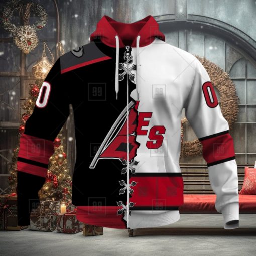 Personalized Nhl Carolina Hurricanes Broken Mix Jersey Style Hoodie