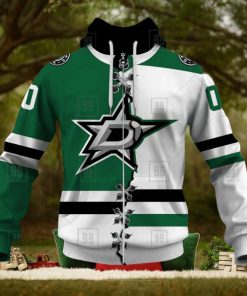 Personalized Nhl Dallas Stars Broken Mix Jersey Style Hoodie 3D