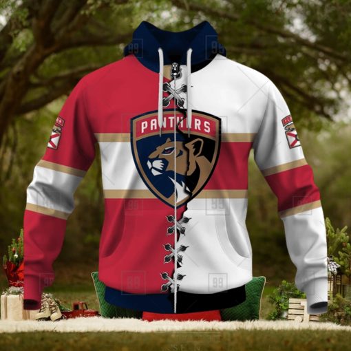 Personalized Nhl Florida Panthers Broken Mix Jersey Style Hoodie