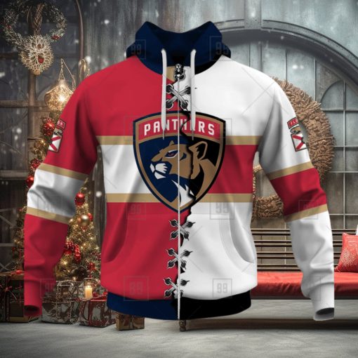 Personalized Nhl Florida Panthers Broken Mix Jersey Style Hoodie