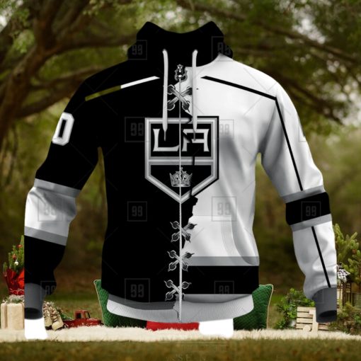 Personalized Nhl Los Angeles Kings Broken Mix Jersey Style Hoodie 3D