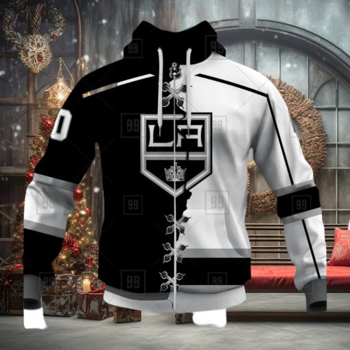 Personalized Nhl Los Angeles Kings Broken Mix Jersey Style Hoodie 3D