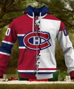 Personalized Nhl Montreal Canadiens Broken Mix Jersey Style Hoodie 3D