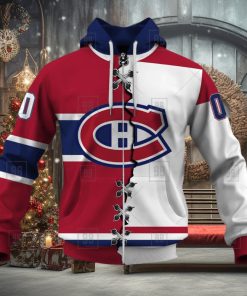 Personalized Nhl Montreal Canadiens Broken Mix Jersey Style Hoodie 3D