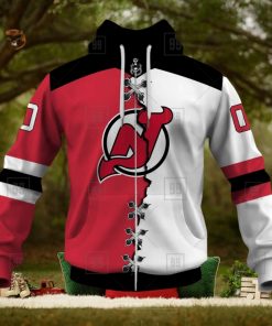 Personalized Nhl New Jersey Devils Broken Mix Jersey Style Hoodie 3D