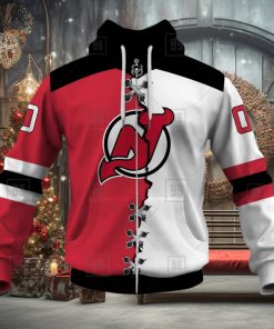 Personalized Nhl New Jersey Devils Broken Mix Jersey Style Hoodie 3D