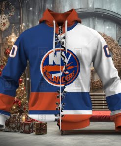 Personalized Nhl New York Islanders Broken Mix Jersey Style Hoodie 3D