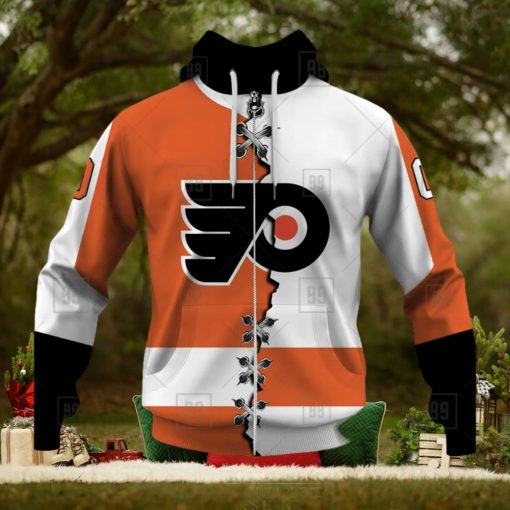 Personalized Nhl Philadelphia Flyers Broken Mix Jersey Style Hoodie 3D