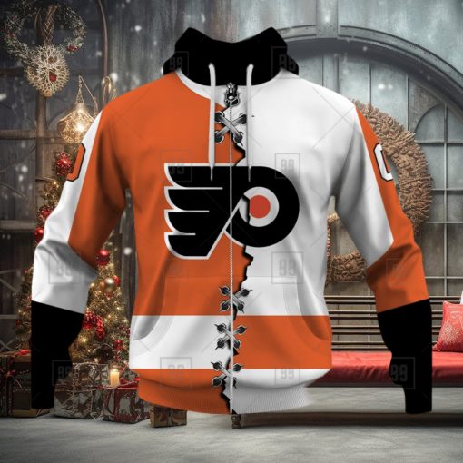 Personalized Nhl Philadelphia Flyers Broken Mix Jersey Style Hoodie 3D