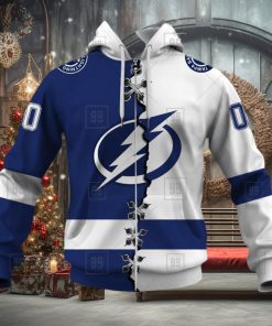 Personalized Nhl Tampa Bay Lightning Broken Mix Jersey Style Hoodie 3D