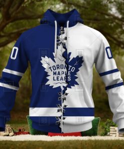 Personalized Nhl Toronto Maple Leafs Broken Mix Jersey Style Hoodie