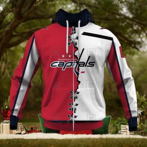 Personalized Nhl Washington Capitals Broken Mix Jersey Style hoodie