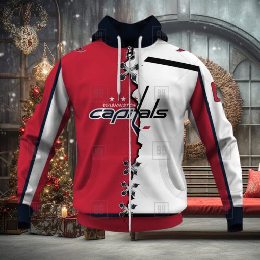 Personalized Nhl Washington Capitals Broken Mix Jersey Style hoodie