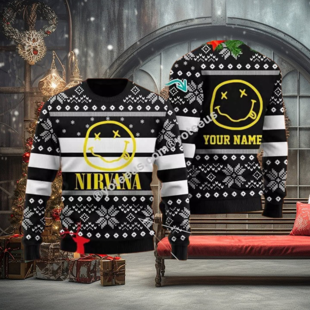 Personalized Nirvana Rock Band Ugly Xmas Sweater Personalized Nirvana Rock Band Ugly Xmas Sweater