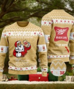 Personalized No Laws When Drinking Miller High Life With Claus Ugly Sweater