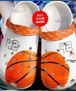 Personalized Number Lover White Basketball Crocs Shoes