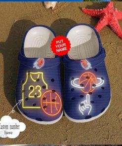 Personalized Number Neon Basketball Crocs