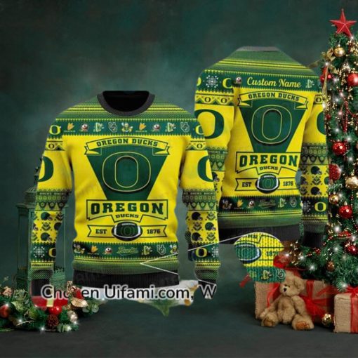 Personalized Oregon Ducks Ugly Sweater Awe inspiring Oregon Ducks Gift